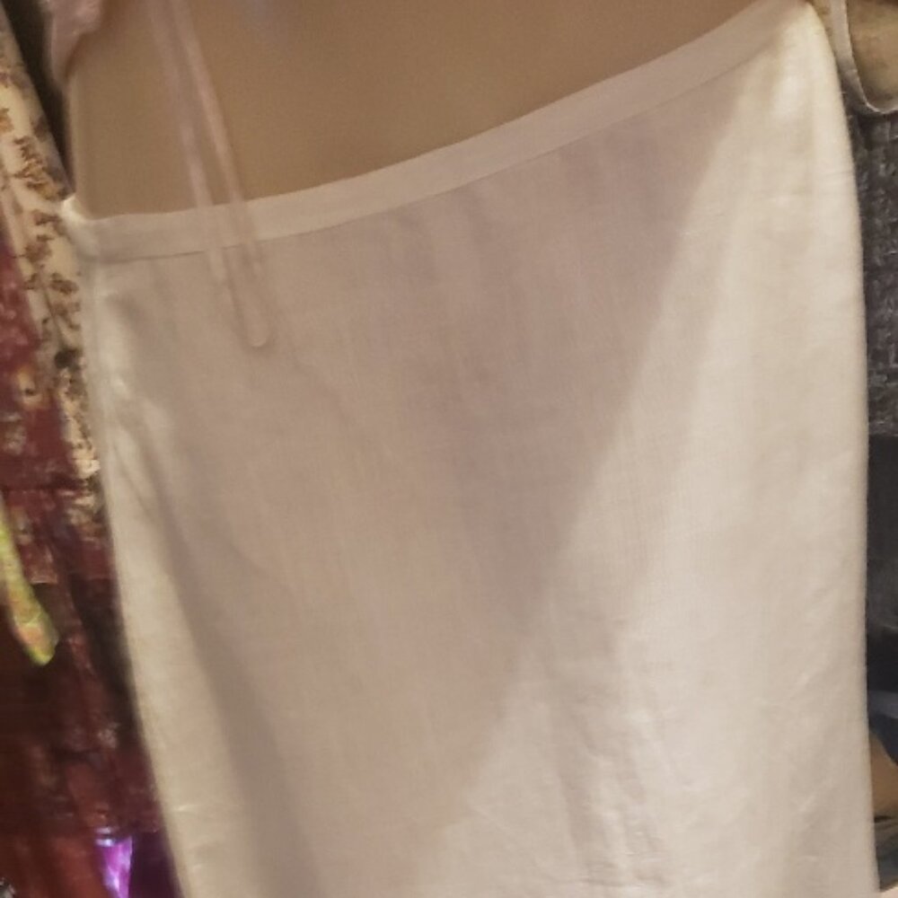 Karavan White 100% Linen Midi Skirt Size L - Picture 4 of 5